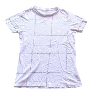 Adrenaline Script Graphic T-Shirt White Small Short Sleeve Crew Neck Cozy Sporty